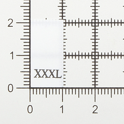 Этикетка-размерник 10*20мм П/Э, 100шт/упак, белый фон/черный шрифт (NWA)
