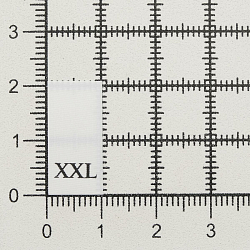 Этикетка-размерник 10*20мм П/Э, 100шт/упак, белый фон/черный шрифт (NWA)