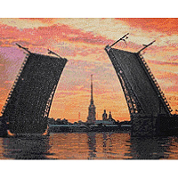 Cr 540079 Алмазная мозаика 'Разведенный Дворцовый мост', 50*40см, Cristyle