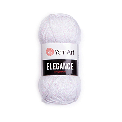 Пряжа YarnArt 'Elegance' 50гр 130м (88% хлопок, 12% металлик) (117 белый АВ)
