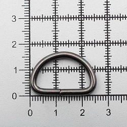 6064 Полукольцо разъемное 20мм (25*17мм, d-2,5мм) металл, черный никель BIG