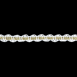 С922 Тесьма вязаная отделочная, 10 мм*10 м (белый/золото)
