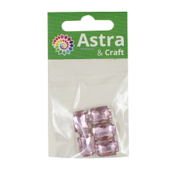 ПЦ005НН1014 Хрустальные стразы в цапах прямоугольные (серебро) светло-розовый 10*14мм, 5шт/упак Astra&Craft