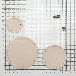 9401 Набор заплаток пришивных из кожи, круг d-4см, 6см и 8см, с перфорацией, 3шт/упак, 100% кожа