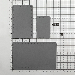 9403 Набор заплаток пришив. из кожи, прямоуг-к 4*6,4см, 6*9,6см, 8*12,7см, с перфорацией, 3шт/упак