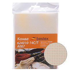 Канва 624010-14C/T, 50*50см А077/А007 кремовая Bestex