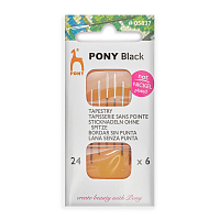 05837 Иглы ручные гобеленовые с белым ушком, Tapestry BLACK, № 24, 6шт, PONY