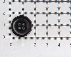 13294/4 28 (чер) Пуговица 28L (18мм) 4 прокола, пластик, черный глянцевый