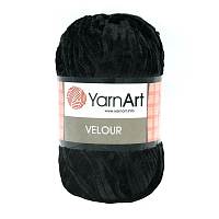 Пряжа YarnArt 'Velour' 100г 170м (100% микрополиэстер) (842 черный)