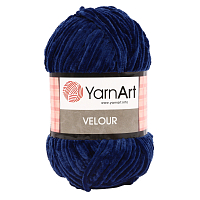 Пряжа YarnArt 'Velour' 100г 170м (100% микрополиэстер) (848 темно-синий)