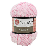 Пряжа YarnArt 'Velour' 100г 170м (100% микрополиэстер) (854 св-розовый)