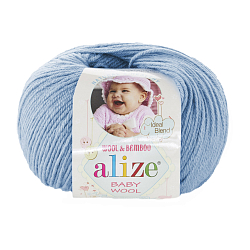 Пряжа ALIZE 'Baby wool' 50гр. 175м. (20% бамбук, 40% шерсть, 40% акрил) ТУ