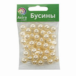 Бусины пластиковые, 'жемчуг', цветные, круглые, 10мм, 25гр, Astra&Craft