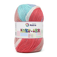 Пряжа Astra Premium 'Колор-блок' (Color-block) 143гр. 500м (100% акрил)