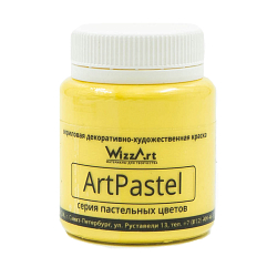 Краска акриловая ArtPastel, желтый лимон пастельный, 80мл, Wizzart