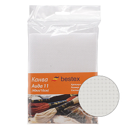 Канва 624010-11C/T, 50*50см белая Bestex