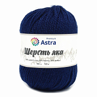 Пряжа Astra Premium 'Шерсть яка' (Yak wool) 100гр 120м (+/-5%) (25%шерсть яка, 50%шерсть, 25%фибра) (16 темно-синий)