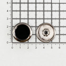 69363 Кнопка 5/25 (S-образная) 'С кантом' 25мм (A) цв.металл/цв.эмаль, черный никель/черный BIG