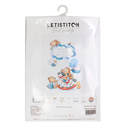 Leti968 Набор для вышивания LetiStitch 'Метрика. Это мальчик!' 27*18см